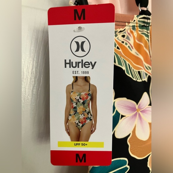 NEW!! Hurley Ladies One-piece Swimsuit, Multi Color SPF 50+ M (8-10) - Picture 8 of 11
